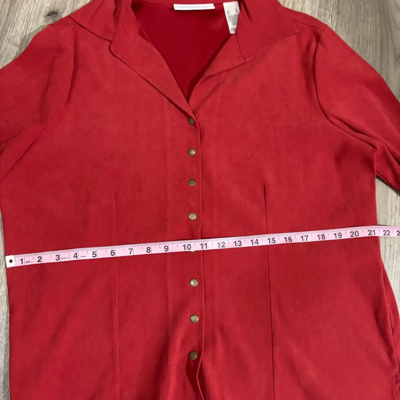 First Issue (a liz claiborne company) Women’s Size XL Red Button Down Shirt - Picture 7 of 8